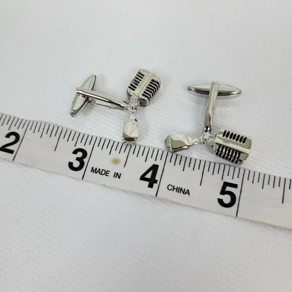 Timeless Microphone Stainless Steel Cuff Links - Picture 5 of 5